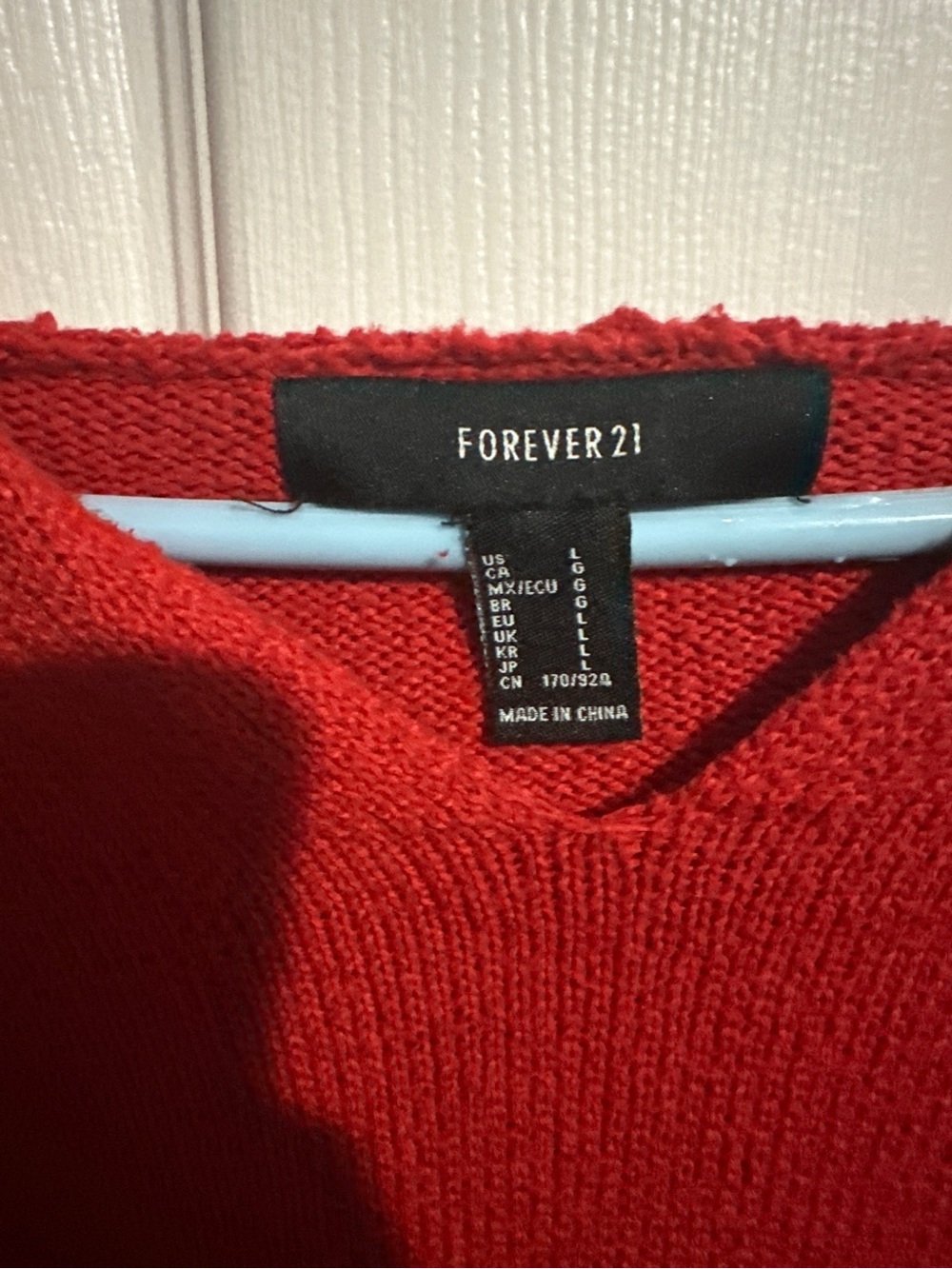Forever 21 Red V-Neck Hooded Knit Sweater - Picture 3 of 3